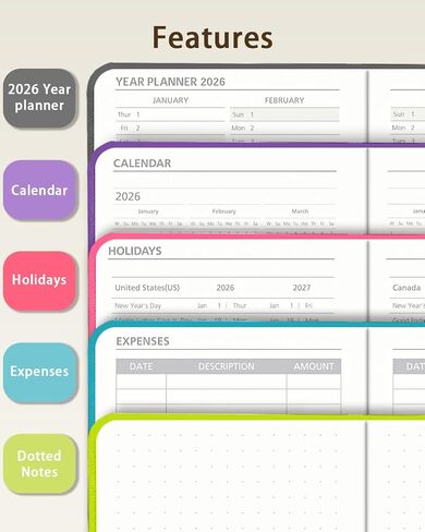 2026 Pocket Weekly Calendar by YihurKis - Planner 2026 Purse Size 3.5'' x 6'',2026 Small Planner Weekly and Monthly with Pen Holder, Leather Hard Cover - Pink in Saudi Arabia