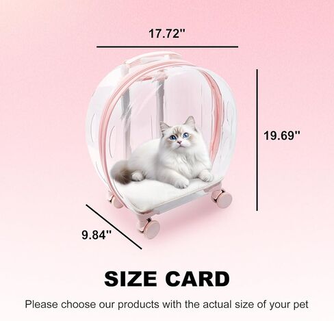 حاملة الحيوانات الأليفة بعجلات - مادة البولي كربونات الشفافة، تصميم قوي وجيد التهوية، مقبض مريح، مناسب للقطط والكلاب (أخضر) in Kuwait