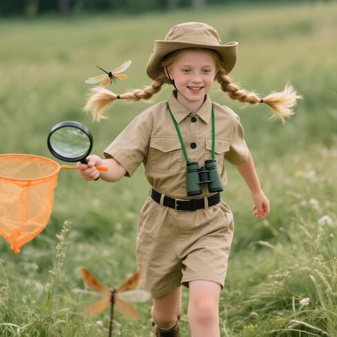 KAIPUTE Kids Explorer Adventurer Costume Boys Girls Safari Camping Trailblazer Jungle Seeker Outdoor Kit Cosplay in Saudi Arabia