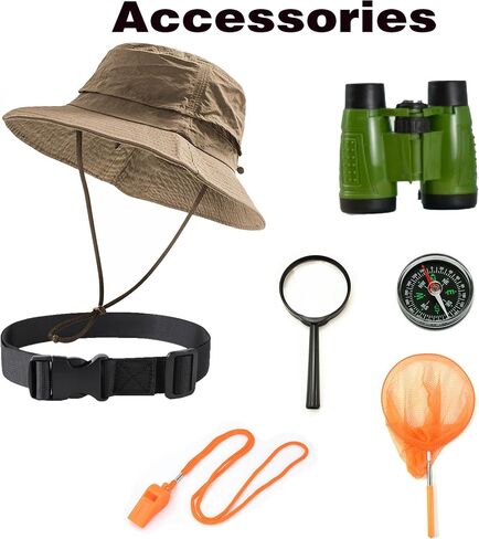 KAIPUTE Kids Explorer Adventurer Costume Boys Girls Safari Camping Trailblazer Jungle Seeker Outdoor Kit Cosplay in Saudi Arabia