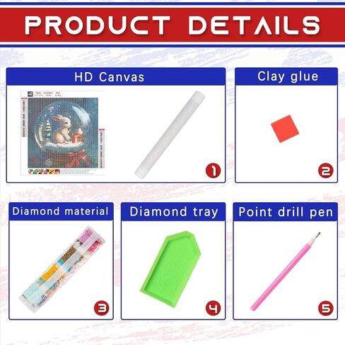 Focart Diamond Painting ، مجموعات فن الماس البالغين DIY Round Round Crystal Rhinestone Gem Kits للمبتدئين ديكور جدار هدية (12 "x12" ، الأرنب) ... in Kuwait