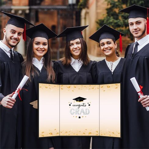Black Graduation Signature Board - Class Of 2025 You Did It - 18"X12" Grad Guest Book Alternative For College & High School Students, Congrats Graduate Gift, Party Supplies & Decorations - A06 in Kuwait
