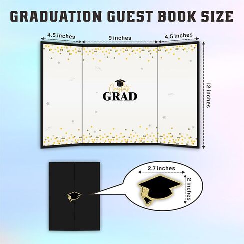 Black Graduation Signature Board - Class Of 2025 You Did It - 18"X12" Grad Guest Book Alternative For College & High School Students, Congrats Graduate Gift, Party Supplies & Decorations - A06 in Kuwait