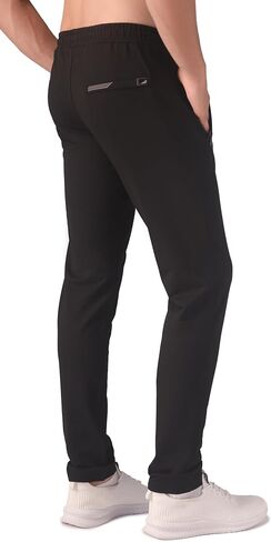 بنطال رياضي رجالي مع جيوب بنطال رياضي نحيف مدبب مفتوح من الأسفل من Inseam (L/36L، HR-K536) in Kuwait