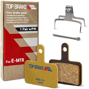 Top Brake Disc Electric Bike Brake Pads for Shimano Deore M515 M525 TRP Hylex TEKTRO Orion | E-Bikes, E-MTB, Bike Parking | E-Bike Compound,Long Lasting,Premium E+ Version,Gold (PIN Included)