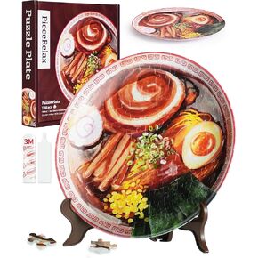 3D Puzzle Plate 124 Pieces - Soy Sauce Chashu Ramen Decorative Plate, Home Décor with Plastic Puzzle Pieces [PL1012]