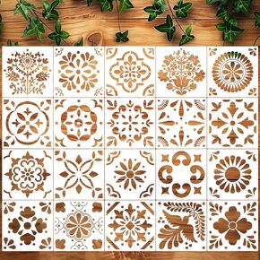 Talavera Stencil Reusable Tile Stencil Floral Folk Mexican Stencils for Painting on Wall Floor Furniture Wood Home Decor in Kuwait