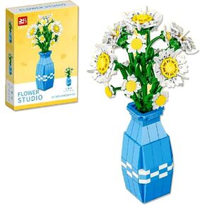 Daisy Building Set with Vase Compatible with Lego, 541PCS Flower Bouquet Building Sets for Adults, Artificial Flowers for Home Decor, Christmas Birthday Valentines Gift for Her & Him and Kids