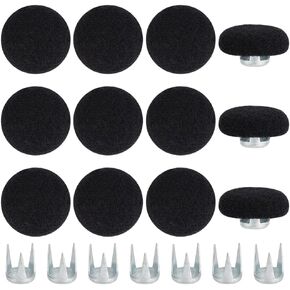 BENECREAT 12 Pcs Baseball Cap Button, 0.75 Inch Black Felt Hat Snap Button Replacement for Hat Repair Making