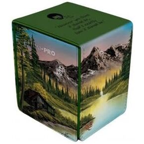 Ultra Pro - Bob Ross Mountain Retreat Alcove Flip, Trading Card Game Accessories, Premium Deck Storage Solution, Collectible Card Game Organizer, Leatherette Deck Box, Compact Secure TCG Storage