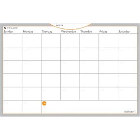 AT-A-GLANCE AW402028 WallMates Self-Adhesive Dry Erase Monthly Planning Surface, 18 x 12