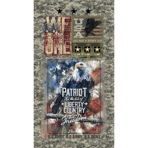 SYKEL ENTERPRISES United States Army Cotton Panel-US Military Army Eagle 100% Cotton Quilting Panel by SYKEL