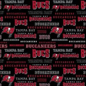 Tampa Bay Buccaneers Cotton Fabric - NFL Team Logo Cotton Fabric by The Yard, Fat Quarter, Half Yard, 1 Yard, 2 Yard Cuts