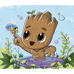 DIAMOND ART CLUB Bathtime and Bee Marvel Diamond Painting Kit, Fun DIY Crafts for Adults and All Ages, Round Diamond Art Canvas for Beginners, 15" x 13" (38.1 x 32.8 cm)
