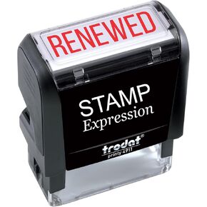 StampExpression - RENEWED Office Self Inking Rubber Stamp - Red Ink (A-5388)