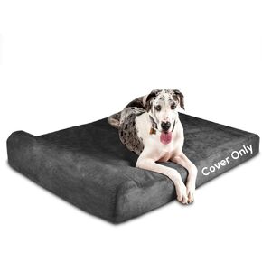 Barker Beds Replacement Cover (Headrest, Extra Large, Charcoal) – Microfiber Dog Bed Cover for 7" Orthopedic Beds – Durable, Machine-Washable & Easy to Remove – Fits Headrest Edition – Made in USA