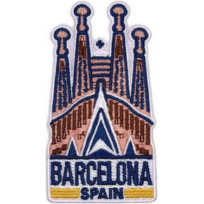 EMBROBOF Sagrada Familia Barcelona Patch – 3.5 inches, Cool Barcelona Iron On Patch Travel – Embroidered Travel Patches for Backpacks