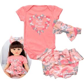 Reborn Baby Doll Clothes Adorable Orange Suits for 20-22 Inch Reborn Newborn Dolls Baby Girls