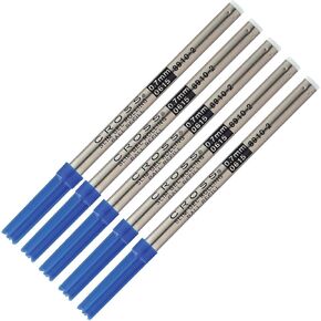 5 Cross Genuine Blue Slim Gel Rolling Ball Refill for Spire, Screw Century and Click refillable Gel Ink Rollerball Pens (Bulk Pack) (Blue) 8910-2