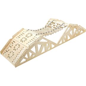 GOUPRC Wood Bridge Obstacle Course of Iron Rope for RC Car Crawler 1/18 1/24, RC Truck Simulation Steep Slope Ramps Roadblock DIY Tool Accessories (Bridge ONLY)