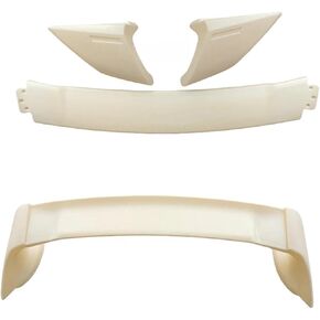 Compatible For Honda Civic 2006-2011 ABS FD2 Spoiler Three Parts Or Four Parts Civic Car Boot Cover Rear Wing(White Middle black)