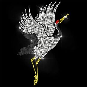 Rhinestone Iron on Transfer Tropical Flamingo Bling Diamond Hotfix Patches for Clothes, 11.6"x8.2" Large Iron On Sequin Applique for Jeans Jacket Caps Bag T-Shirts Shoes DIY Decor