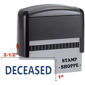 Deceased - Stock Stamp - Grey 4913 Self Inking - Style 127 (Red Ink, Stamp Alone)