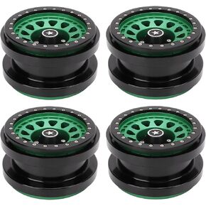 RC Vehicle Wheels Rims, Aluminum Alloy 2.9in 12 Hole 4 Pcs Drift Tires Hub for 1/6 AXAIL SCX6 RC Car Truck(Green)