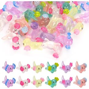 30pcs Mini Resin Axolotl Statue, 6 Colors, Cute Mini Garden Decor for DIY Crafts, Miniature Landscape, Dollhouse Decoration