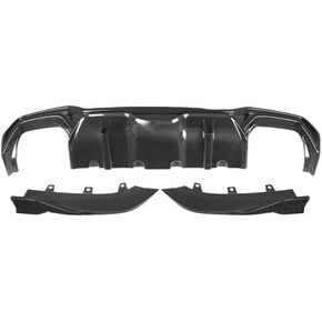 Car Bumper Rear 3Pcs Real Carbon Fiber Diffuser Lip Splitter Spoiler Compatible for BMW 4 Series G22 G23 M440i SQ Car Tuning 2020 2021Up FRP(Carbon Fiber)