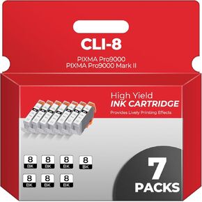 CLI-8 Ink Cartridges PIXMA Pro9000 PIXMA Pro9000 Mark II Compatible with Canon CLI8 Ink Cartridges Combo Pack Compatible for CLI8 PIXMA Pro9000 PIXMA Pro9000 Mark II Pro9000 Pro 9000 Printers (8-Pack)