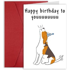 Funny Dog Birthday Card Gift for Him Her, Humor Birthday Card Gift for Dog Lover Dad Mom Women Men Friend