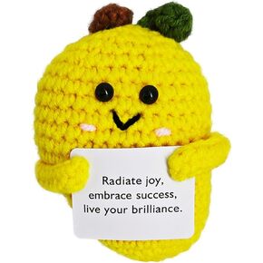 Crochet Emotional Support Mango-Handmade Mental Health Gifts for Friends,Family-Uplifting Gifts for Grandpa,Grandma Mom,Dad,Teens