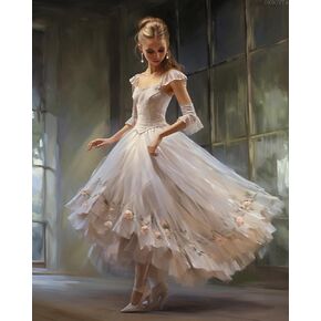 OKSGYTA Woman Dancing Ballet, Paint by Number for Adults Beginners, DIY Oil Painting Kits for Home Wall Art Decor, 40x50cm, Without Frame