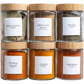 Spice Label Stickers, including Nigerian Spices and Expiration Labels for Spice Jars & Storage Organization for Kitchen Pantry- Naija Spice Collection (White, Square)
