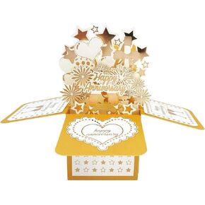 Asmallgf Happy 50th Anniversary Pop Up Card, Comfort Fifty Year Golden Wedding Anniversary Cards for Couple, Perfect Anniv Card for Couple Husband Wife
