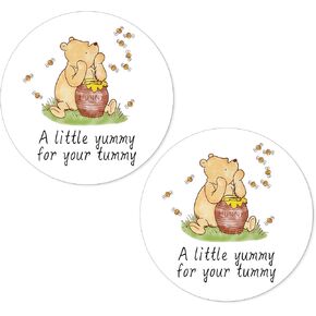 Advivio 80Pcs Funny Bear Themed Thank You Stickers, Baby Shower Stickers Boy or Girl, for Gender Reveal Decorations Birthday Party Labels Decorations, 2 Inch