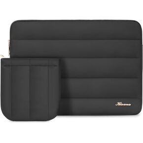 KIZUNA Puffy Laptop Sleeve 13 Inch Carrying Case for MacBook Air 13 M3 Pro 14 M1 M2/IdeaPad Flex 5 Gen 8 14"/14" Lenovo Yoga 9i 7i/14 IdeaPad Flex 5i/ThinkPad X1 Carbon/Yoga with Acessory Bag,Black