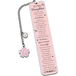 Daughter Birthday Gifts, School Supplies for College Girls, Back to School Supplies for Students, Inspirational Bookmark for Daughter Adult Stepdaughter, Book Markers for Book Lovers Reading Women