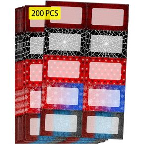 Pixel Block Name Tag Stickers All-Purpose Labels (100 Pcs) 3.5 x 2.2 Inch 5 Designs Peel and Stick Name Tag Labels Classroom with Perforated Line for School Office Home Teens Kids