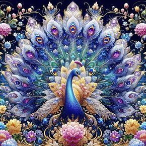 Peacock Diamond Art Kits for Adults Beginners - 5D DIY Diamond Painting Peacock Kits Full Round Drill,Paint by Diamonds Dot Gem Art Crystal Easy,Home Wall Decor 14x14 Inch