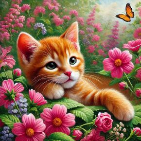 Stalente Diamond Painting Kits for Adults Cat, 5D DIY Diamond Art Kits for Beginners Round Full Drill Diamond Painting for Home Wall Decoration Gift 12×12inch, Animal