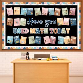 Boho Math Bulletin Board Set Educational Math Poster Bulletin Board Decor Mathematics Education Cutouts Classroom Decorations for Classroom School Wall Home Elementary Preschool Teacher Supplies