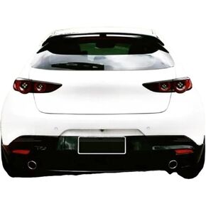 Compatible for Mazda 3 Axela Hatchback 2020 Car Styling FRP+ Carbon Fiber Rear Spoiler Wing Tail Trunk Lid Cover Auto Decoration(Carbon Fiber)