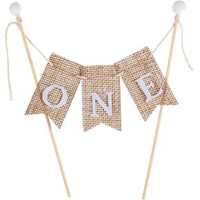 Handmade ONE 1st Birthday Cake Topper, 1st First Birthday Cake Bunting 1st Birthday Cake Decoration Cake Topper Banner ONE Birthday Party Celebration Supplies