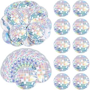 100 Pcs Disco Ball Bags 5.9 x 5.9 inches Recovery Kit Bachelorette Party Resealable Bags for Travel Packaging Bachelorette Wedding Party Favors (Disco Ball)