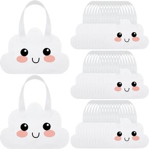 Tranqun 36 Pcs Cookies Party Favor Bags Bulk Cookie and Milk Non Woven Goodie Bags with Handle for Chocolate Chip Cookie and Monster Birthday Baby Shower Supplies