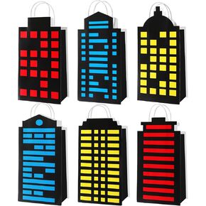 12Pcs Skyscraper City Party Favor Bags for Super Themed Hero Party Decorations City Skyline Buildings Treat Bags Hero Parties Candy Goodies Bag for People Birthday Supplies