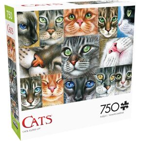 Buffalo Games - Irina Garmashova-Cawton - Cats Close-up - 750 Piece Jigsaw Puzzle for Adults -Challenging Puzzle Perfect for Game Nights - Finished Size is 24.00 x 18.00