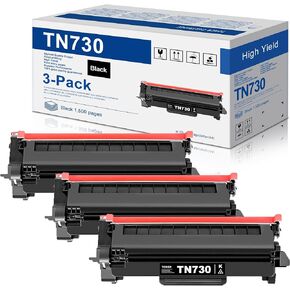 TN730 Toner Cartridge Replacement for Brother TN-730 Toner Cartridge Black 3-Pack for use with MFC-L2710DW MFC-L2750DW HL-L2350DW HL-L2370DW HL-L2395DW HL-L2390DW DCP-L2550DW Printers